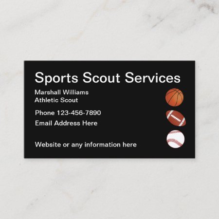 Sports Athletic Scout Simple Layout Business Card