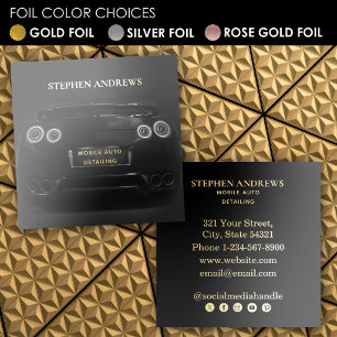 Sports Auto Detailing Car Cleaning Repair Gold Foil Business Cards