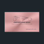 Sports Auto on Rose Pink Metallic Steel Effect Business Card<br><div class="desc">Metallic series: An elegant and luxurious business card template for the Sports Auto Sales trade. With a rose-pink metallic-effect, this is perfect for giving female customers - or maybe your business caters only for women? Just upload your logo or use the Sports Auto provided. Then customise with your details and...</div>