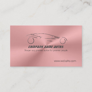 Sports Auto on Rose Pink Metallic Steel Effect Business Card