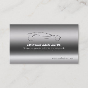 Sports Auto Sales and Repairs on metallic-look Business Card