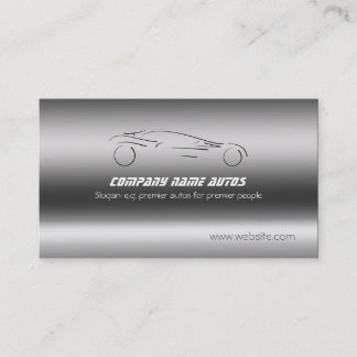 Sports Auto Sales and Repairs on metallic-look Business Card