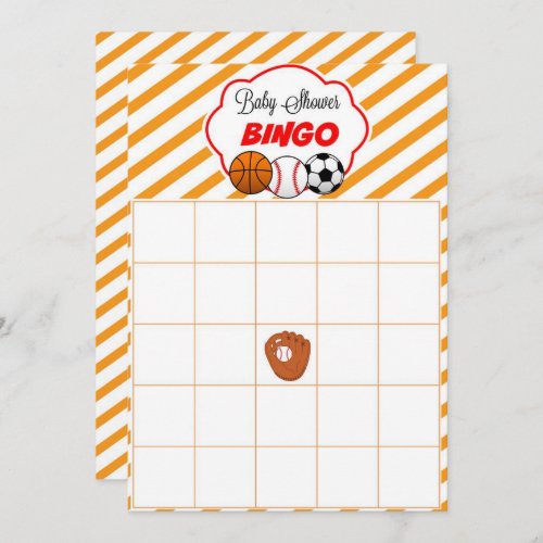 Sports Baby Shower Blank Gift Baby Bingo Cards