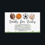 Sports Baby Shower Books For Baby Card<br><div class="desc">This is a Sports themed baby shower Books For Baby card.

Baby's first library 1st books ticket,  sports athletic athlete football soccer baseball basketball</div>