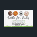 Sports Baby Shower Books For Baby Card<br><div class="desc">This is a Sports themed baby shower Books For Baby card.

Baby's first library 1st books ticket,  sports athletic athlete football soccer baseball basketball</div>