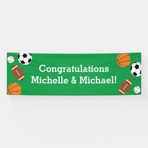 Sports Baby Shower Co_ed Green Gender Neutral Banner