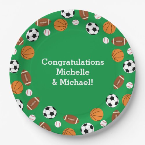Sports Baby Shower Co_ed Green Gender Neutral Paper Plates