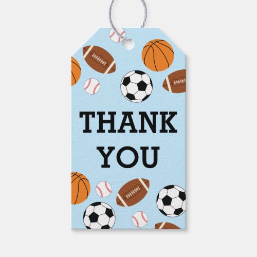 Sports Baby Shower Co_ed Theme Boy Blue Gift Tags