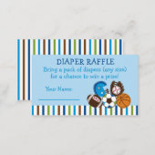 Sports Baby Shower Diaper Raffle Tickets Enclosure Card (Front/Back)