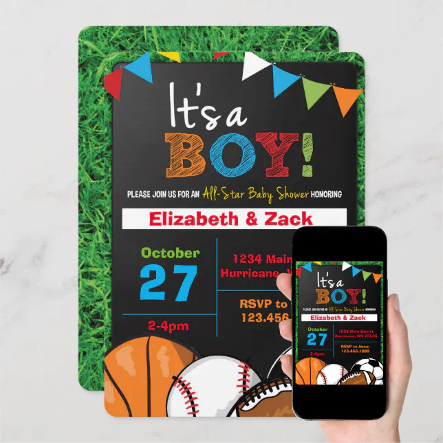 Sports Baby Shower Invitation Zazzle
