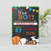 Sports Baby Shower Invitation (Standing Front)