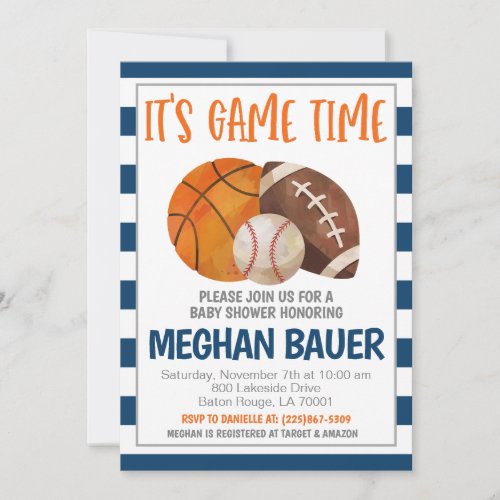 Sports Baby Shower Invitation