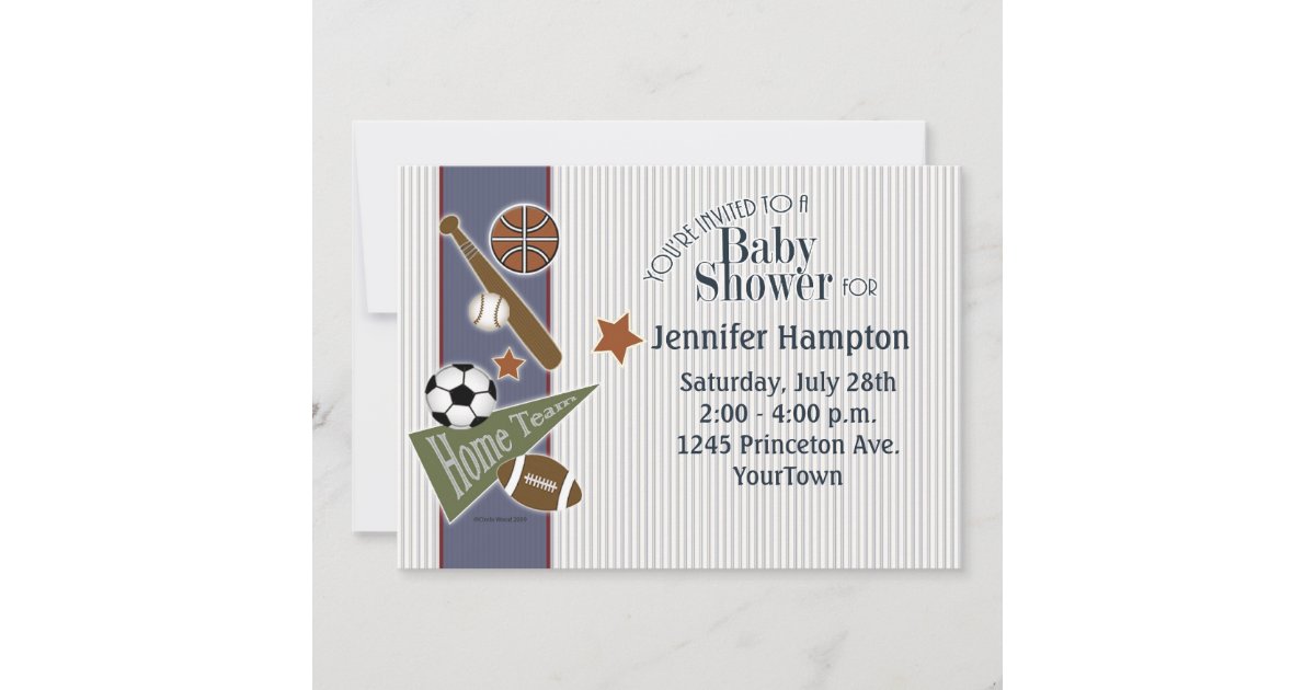 Sports Baby Shower Invitation Zazzle