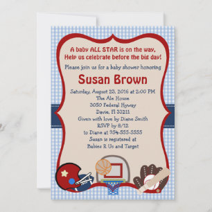 Sports Baby Shower Invitation