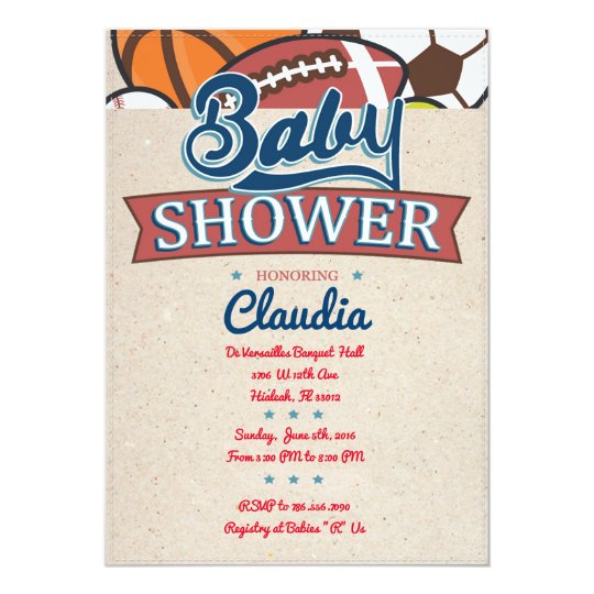 Sports Baby Shower Invitation | Zazzle.com