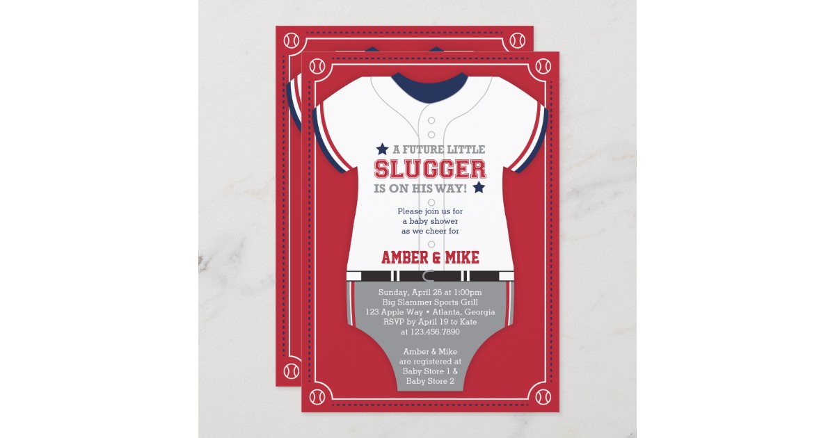 Atlanta Braves Baby Shower Baseball Ticket Invitation i