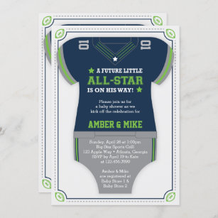 Football Baby Shower Invitations Zazzle