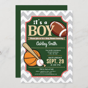 Sports Baby Shower Invitation Boy