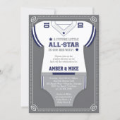 Sports Baby Shower Invitation, Football, Blue Gray Invitation (Front)