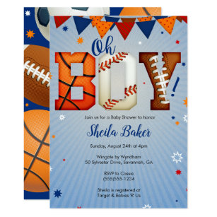 Sports Baby Shower Invitations Zazzle Sports Baby Shower Invitation All Star