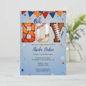 Sports Baby Shower Invitation - Sports All Star (Standing Front)