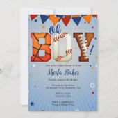 Sports Baby Shower Invitation - Sports All Star (Front)