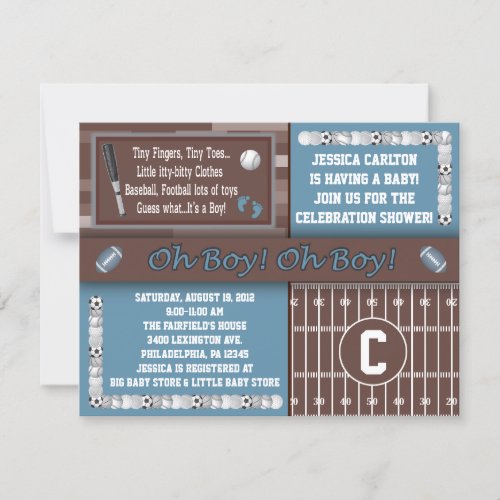 Sports Baby Shower Invitations