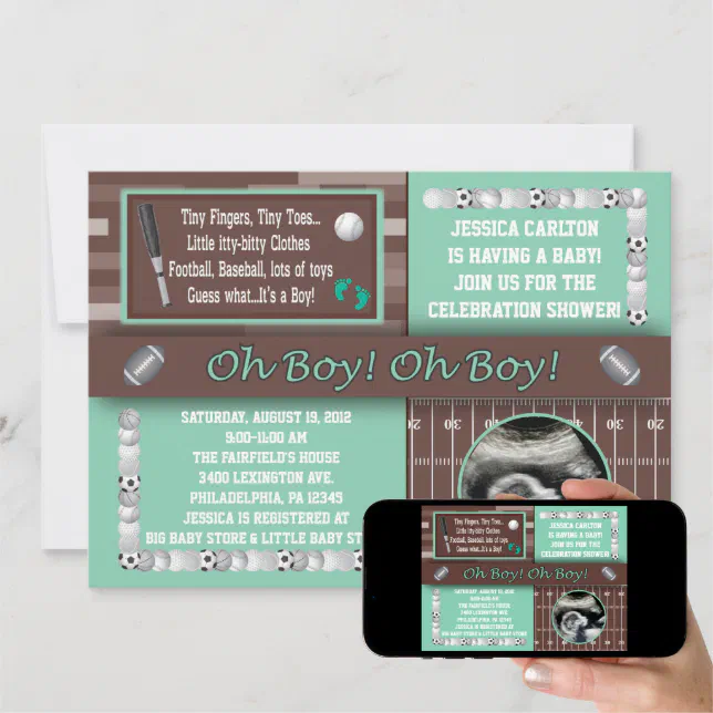 Sports Baby Shower Invitations Zazzle