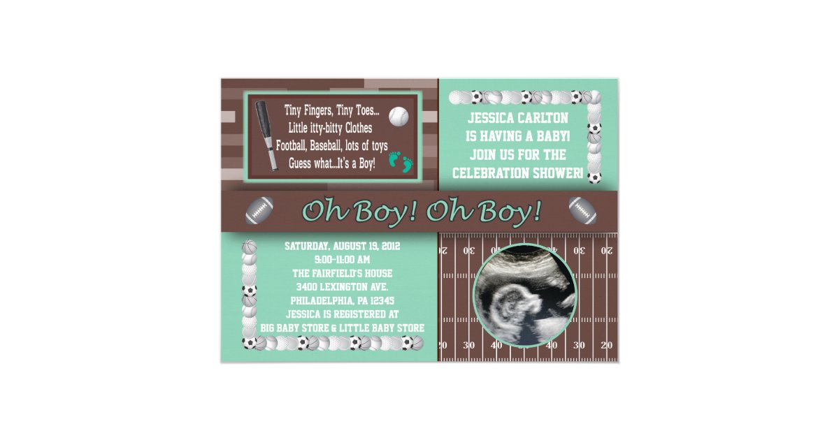 Sports Baby Shower Invitations | Zazzle.com