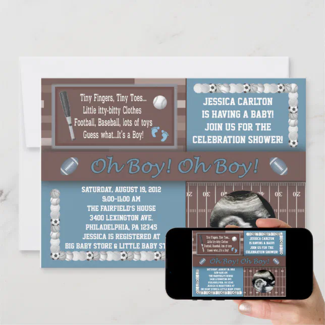 Sports Baby Shower Invitations Zazzle