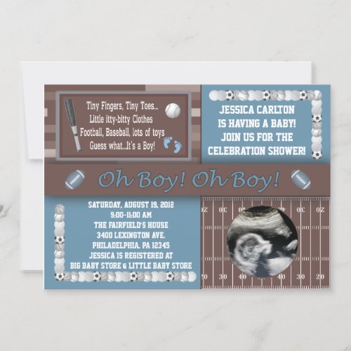 Sports Baby Shower Invitations