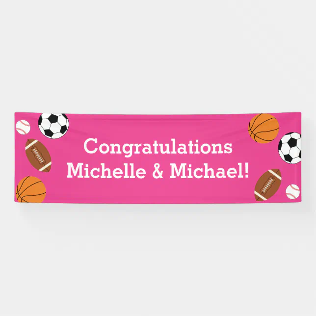 Sports Baby Shower Pink Girl Banner Zazzle