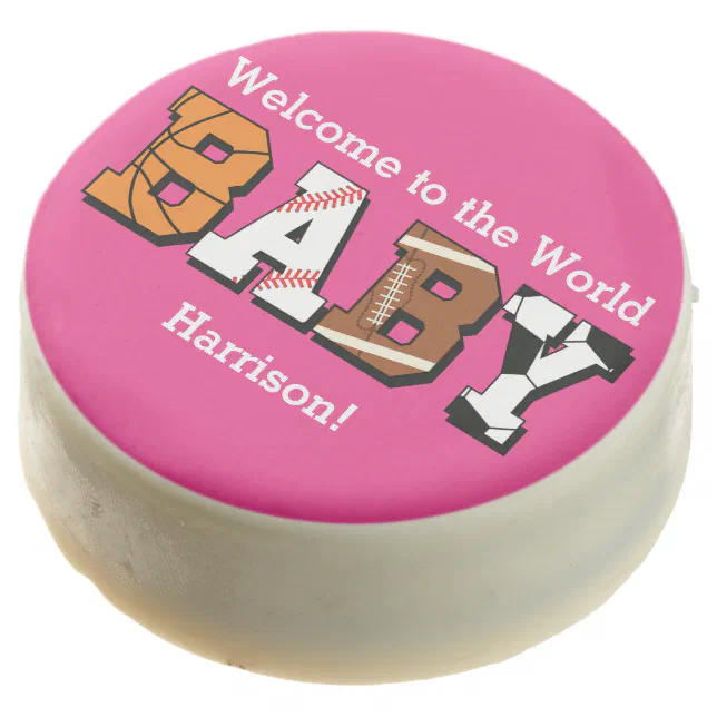 Sports Baby Shower Pink Girl Chocolate Covered Oreo Zazzle