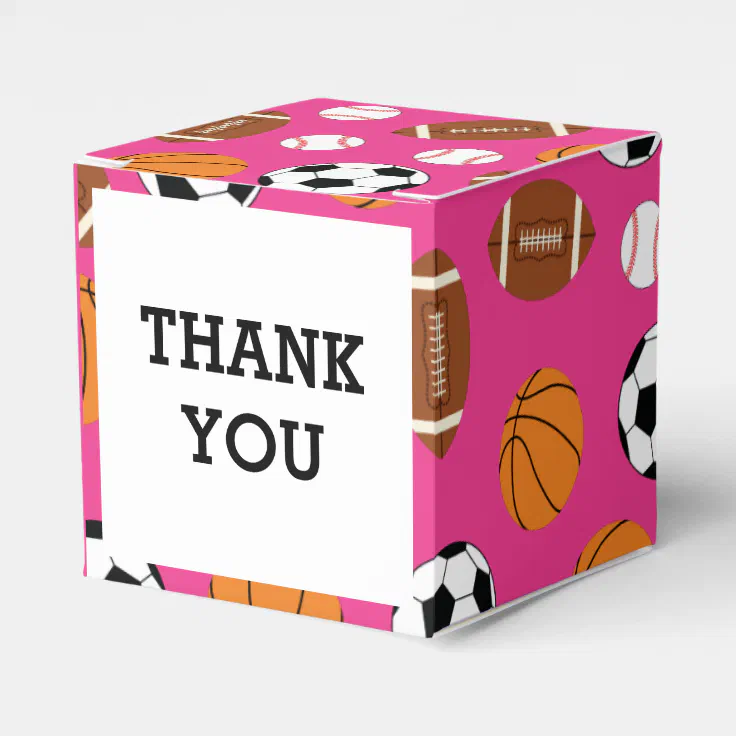 Sports Baby Shower Pink Girl Favor Box Zazzle