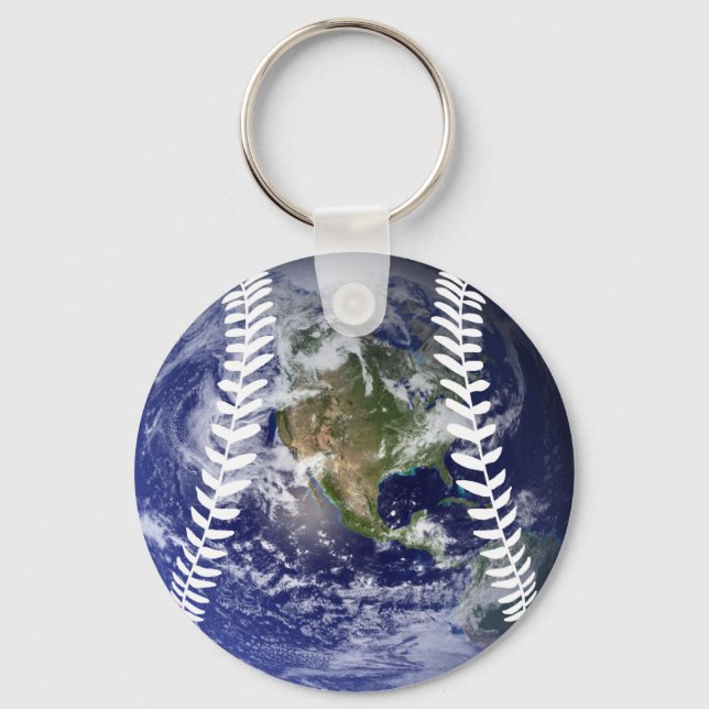 Sports ball Baseball Earth  Keychain (Front)