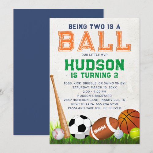 Sports Ball Birthday Party Invitation