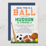 Sports Ball Birthday Party Invitation<br><div class="desc">Invite your friends to toss,  kick,  dribble or swing on by to celebrate at your birthday party! It's the perfect invitation for any child who loves sports!</div>