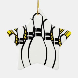 Sports Ball Bowling Coach Team Game Strike Ceramic Ornament