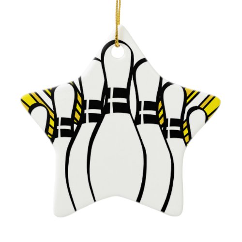 Sports Ball Bowling Coach Team Game Strike Ceramic Ornament