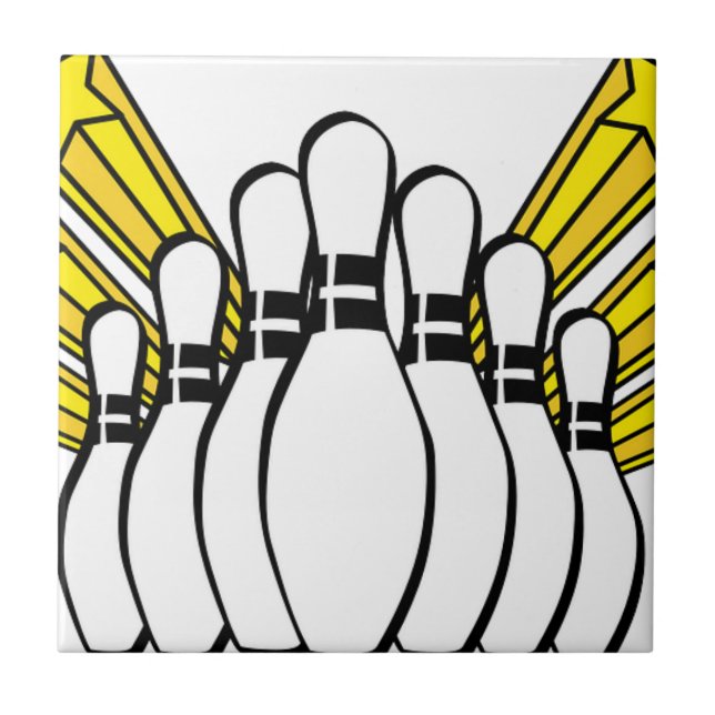 Sports Ball Bowling Coach Team Game Strike Ceramic Tile (Front)