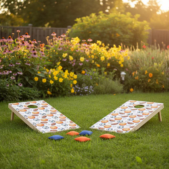 Sports Ball Cornhole Set – Basketball, Soccer
