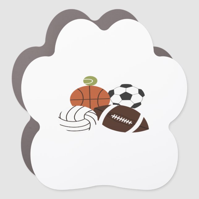 sports ball illustration car magnet (Front)