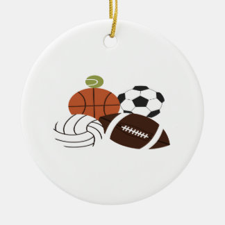 sports ball illustration ceramic ornament