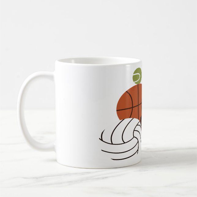 sports ball illustration coffee mug (Left)