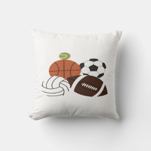 sports ball illustration throw pillow