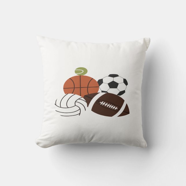 sports ball illustration throw pillow (Front)