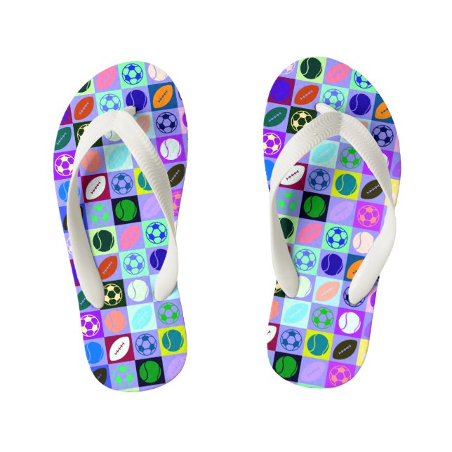 Sports Ball Pattern Flip Flops (Footbed)