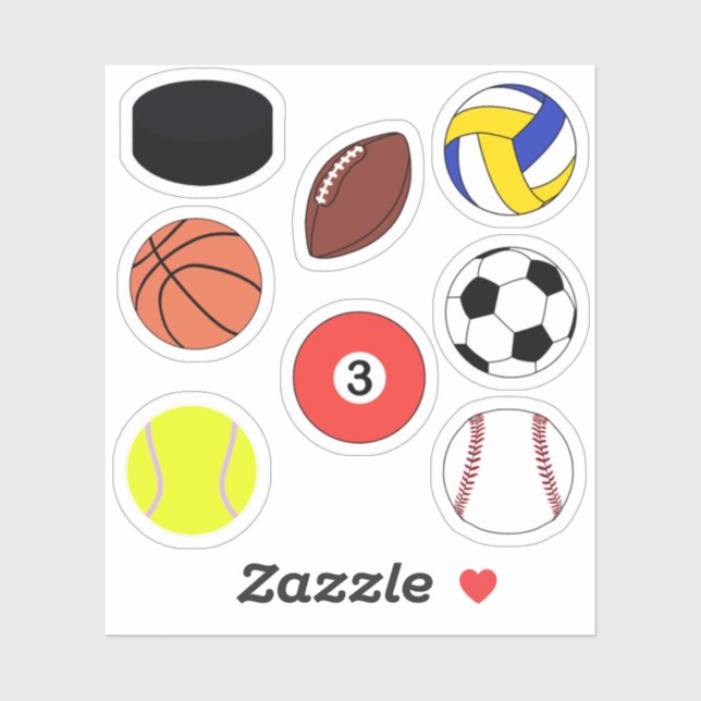 Sports ball puck pack sticker (Sheet)