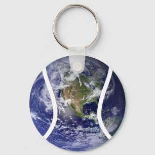 Sports ball Tennis Earth Keychain