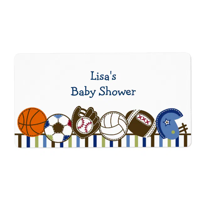 Sports Ball Water Bottle Stickers Labels Zazzle